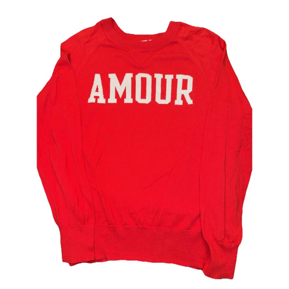 GAP Red Amour Crew Neck Long Sleeve Knit Sweater Women’s Small